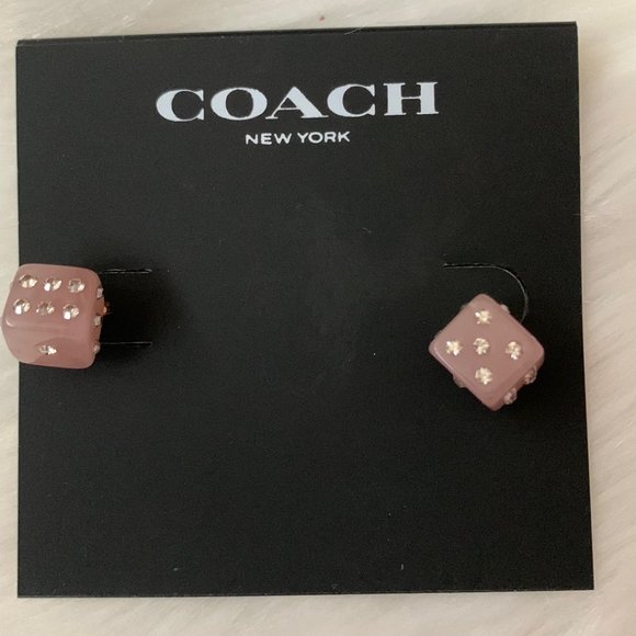 Coach Jewelry Coach Dice Stud Earrings In Pinkgold Poshmark